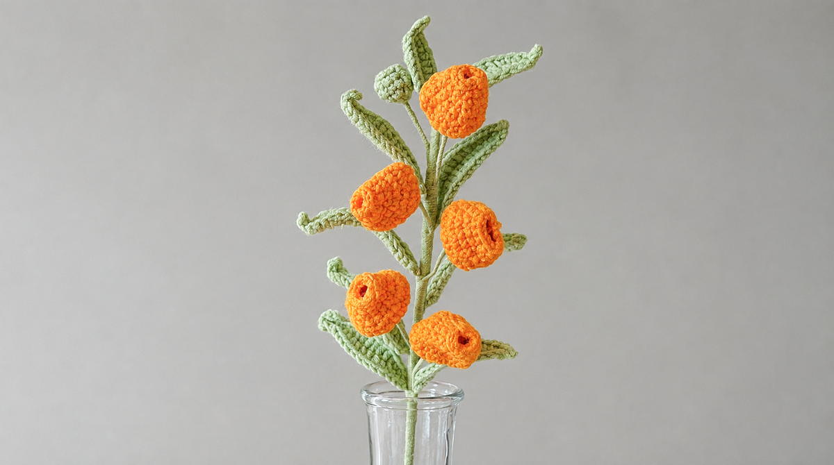 Handgemaakte Gehaakte Bessentak | Gehaakte Bloem | Eeuwige Bloemen | Woondecoratie & Cadeau