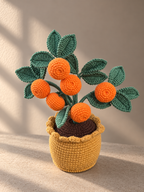 Handgemaakte Gehaakte Sinaasappelplant in Pot | Gehaakte Fruitboom | Eeuwige Plant | Woondecoratie & Cadeau