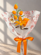 Handgemaakt Gehaakt Bloemenboeket – Oranje & Gele Bloemen | Crochet Bloemen | Eeuwig Bloemenboeket | Cadeau & Woondecoratie