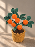 Handgemaakte Gehaakte Sinaasappelplant in Pot | Gehaakte Fruitboom | Eeuwige Plant | Woondecoratie & Cadeau
