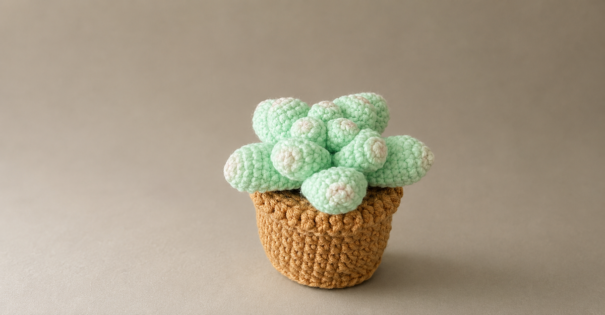 Handgemaakt Gehaakt Vetplantje in Pot | Gehaakte Plant | Eeuwige Plant | Woondecoratie & Cadeau