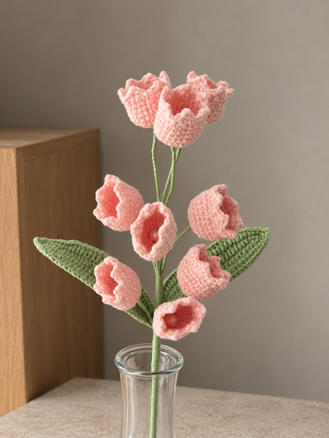 Handgemaakte Gehaakte Lelietje-van-dalen | Gehaakte Bloem | Eeuwige Bloem | Woondecoratie & Cadeau