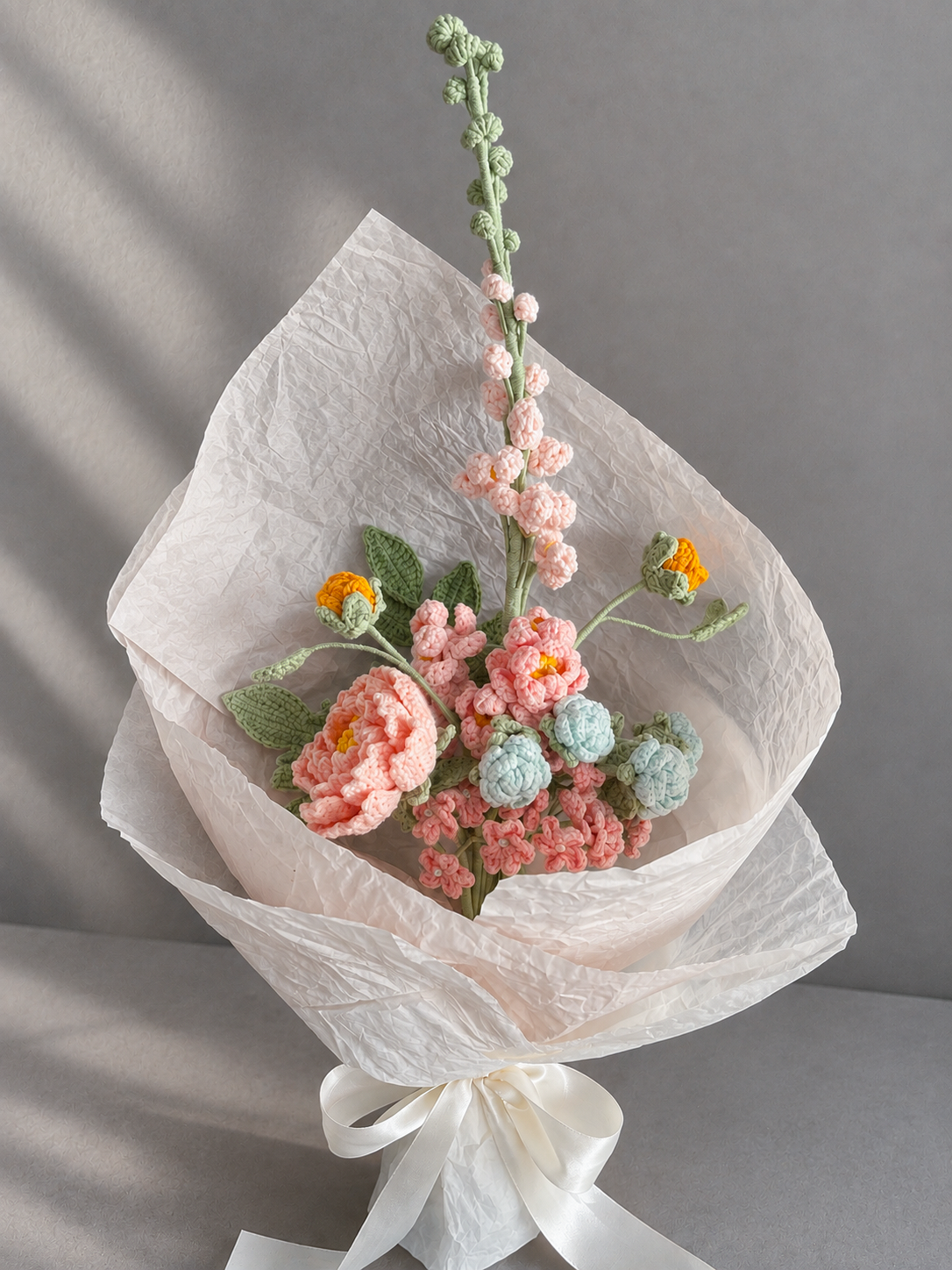 Handgemaakt Gehaakt Bloemenboeket | Eeuwig Boeket | Gehaakte Bloemen | Cadeau voor Haar | Woondecoratie