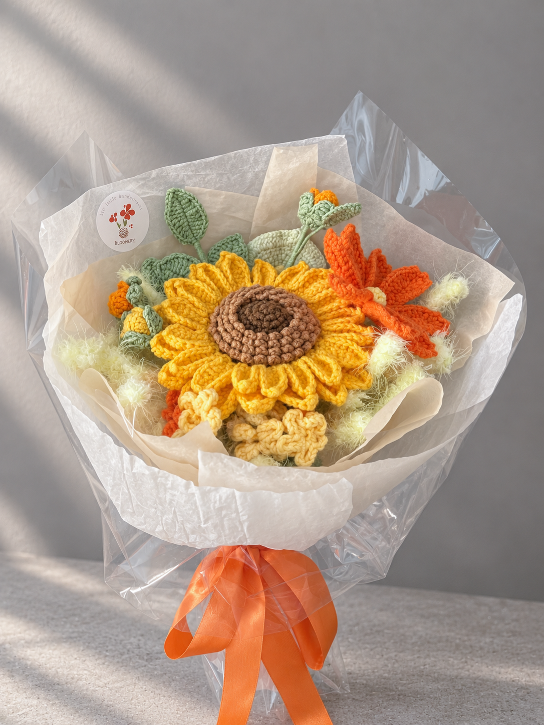 Handgemaakt Gehaakt Bloemenboeket met Zonnebloem | Eeuwig Boeket | Gehaakte Bloemen | Cadeau & Woondecoratie
