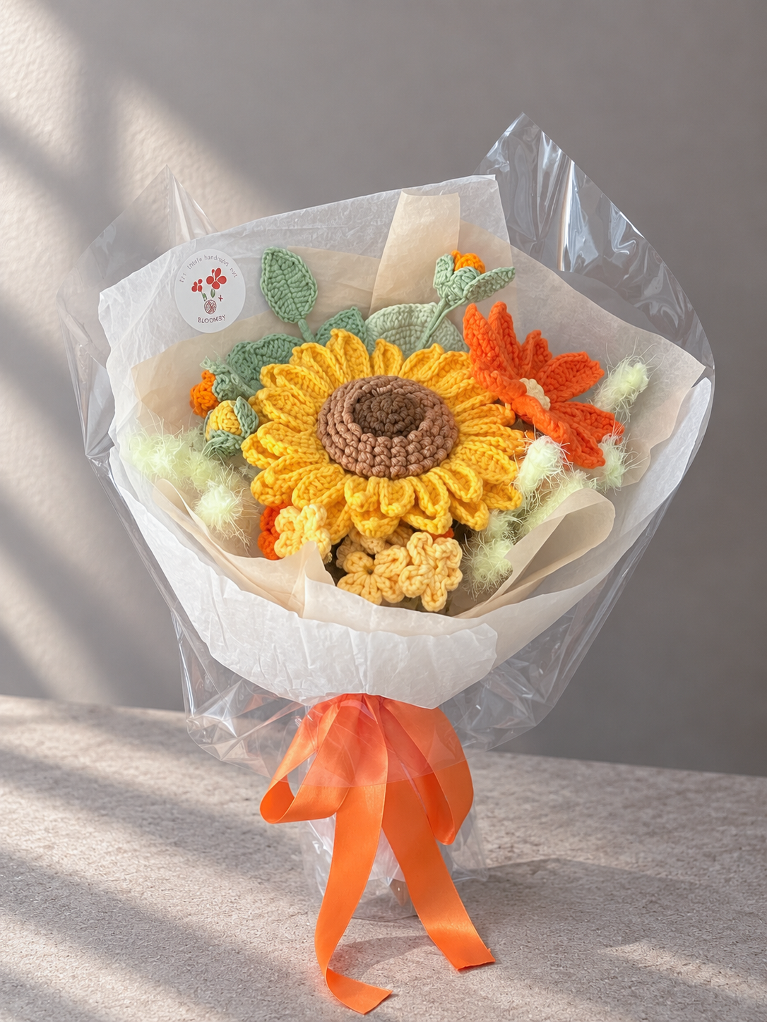 Handgemaakt Gehaakt Bloemenboeket met Zonnebloem | Eeuwig Boeket | Gehaakte Bloemen | Cadeau & Woondecoratie