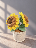 Handgemaakte Gehaakte Zonnebloemen in Pot – Crochet Zonnebloem | Bloemen Decoratie | Duurzaam Cadeau | Woondecoratie