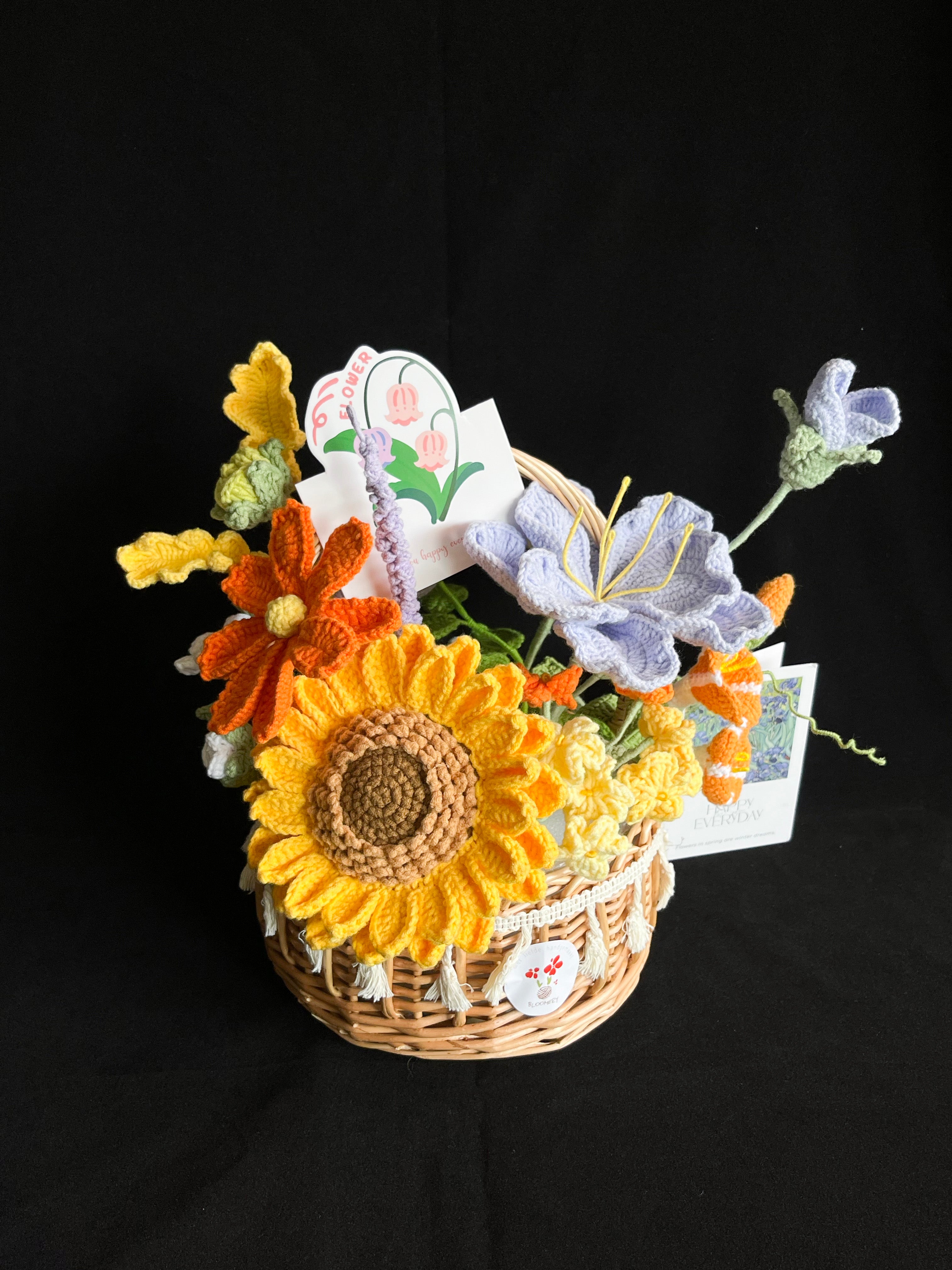 Handgemaakte Gehaakte Bloemenmand | Eeuwige Bloemen | Luxe Bloemenmand | Cadeau voor Haar | Woondecoratie