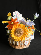 Handgemaakte Gehaakte Bloemenmand | Eeuwige Bloemen | Luxe Bloemenmand | Cadeau voor Haar | Woondecoratie