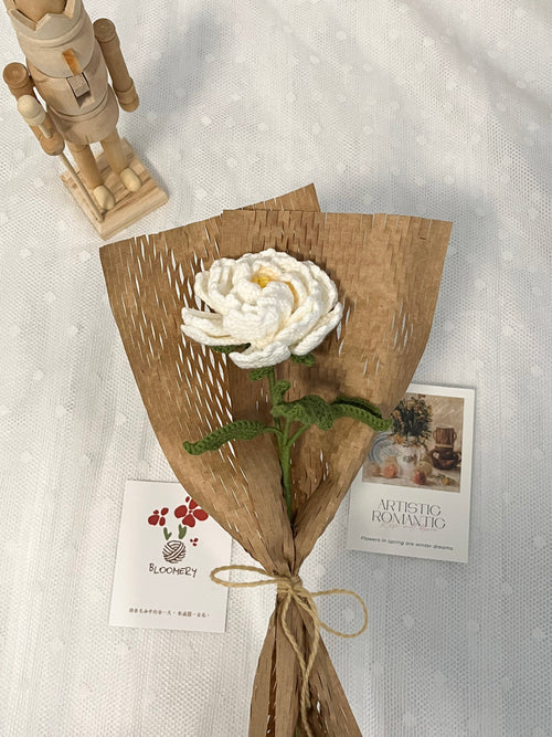 Gehaakte pioenroos-Een bloem die nooit verwelkt, met liefde handgemaakt