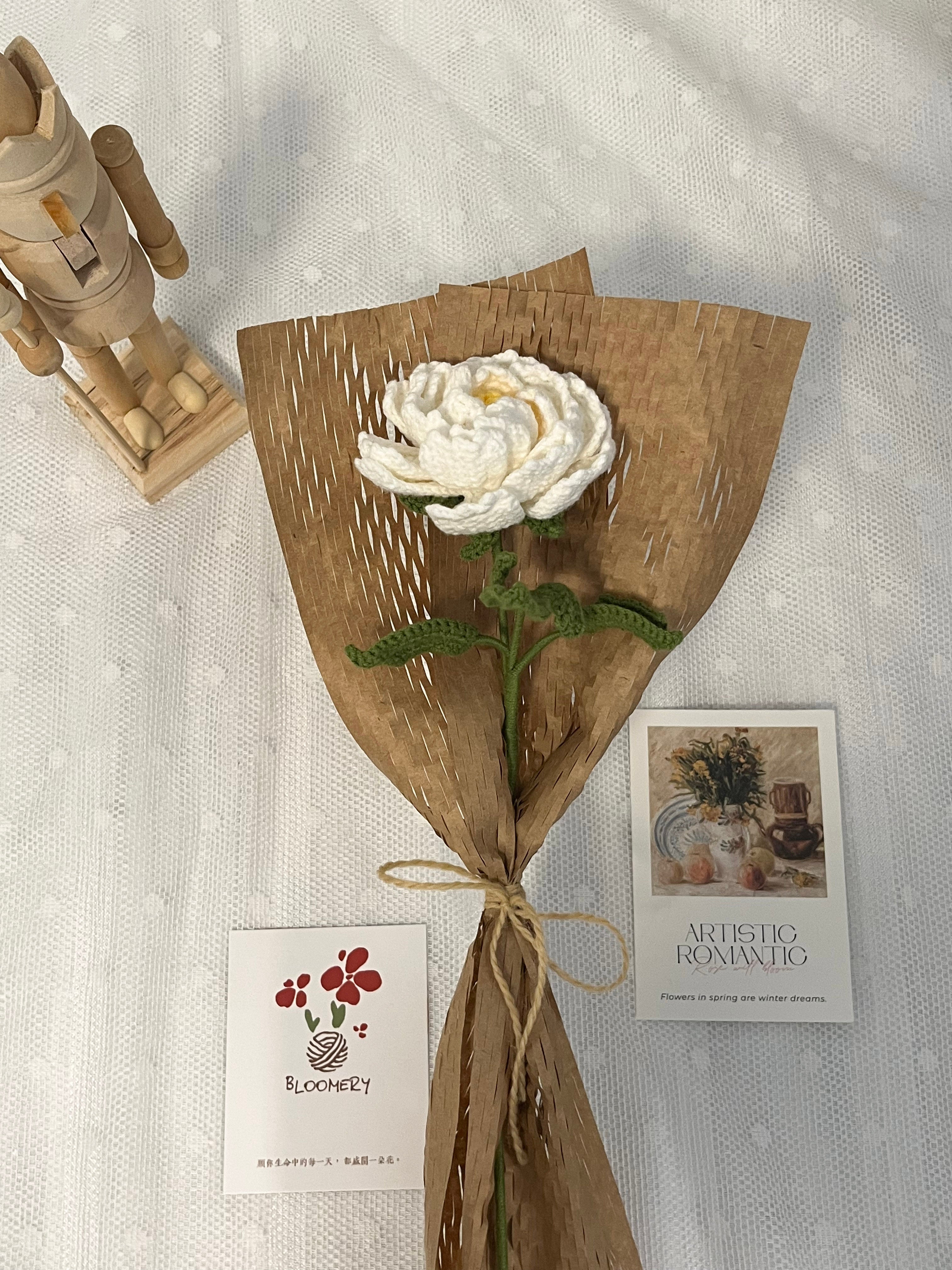 Gehaakte pioenroos-Een bloem die nooit verwelkt, met liefde handgemaakt