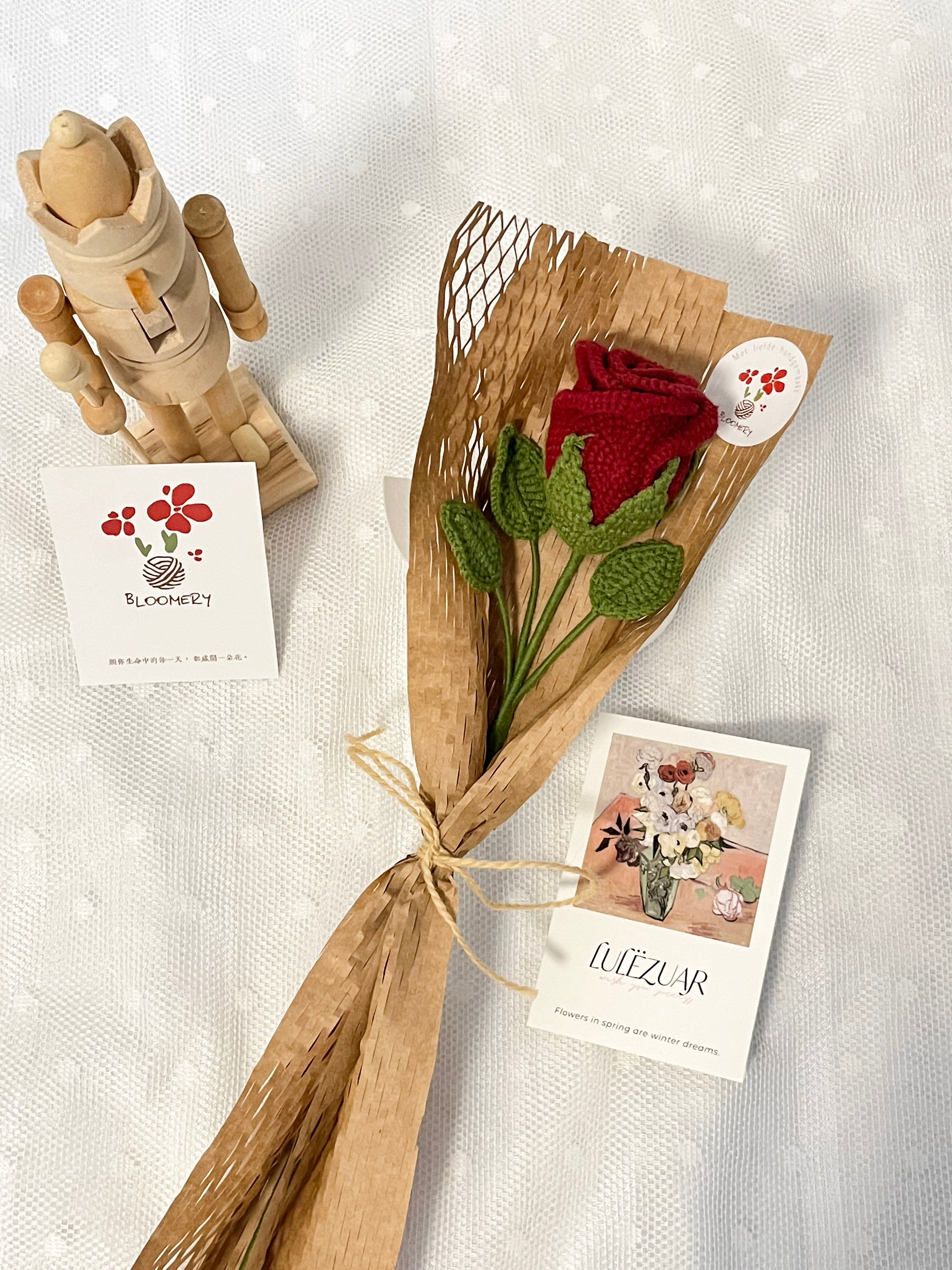 Gehaakte roos - Een zachte roos die altijd blijft