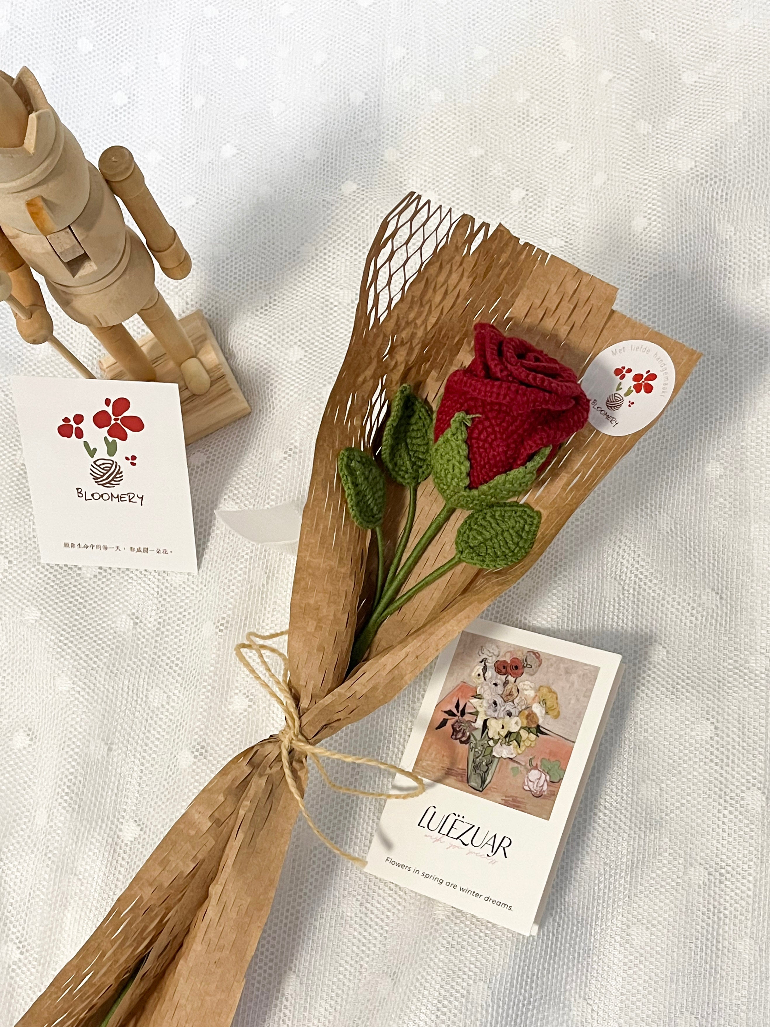 Gehaakte roos - Een zachte roos die altijd blijft