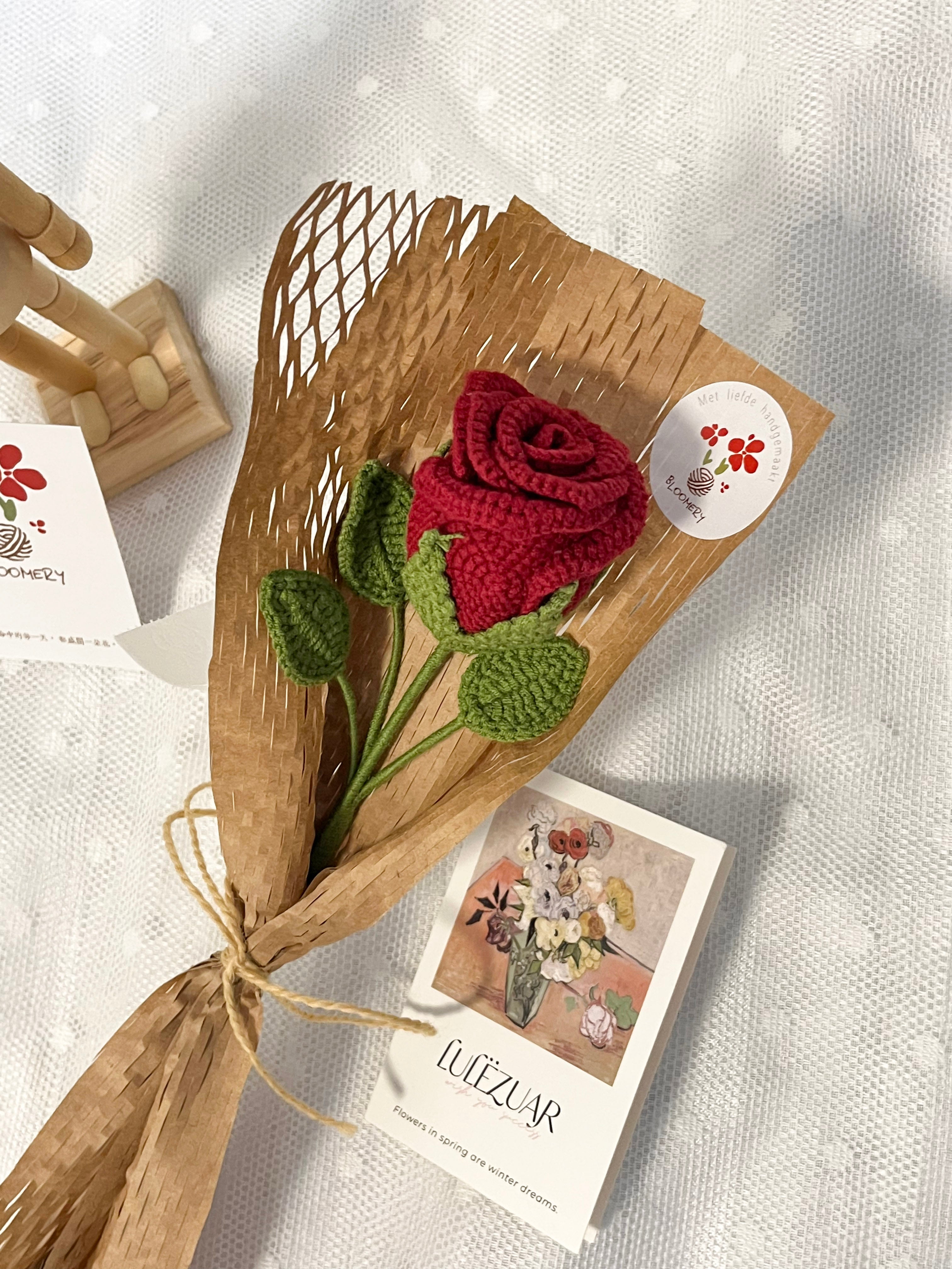 Gehaakte roos - Een zachte roos die altijd blijft