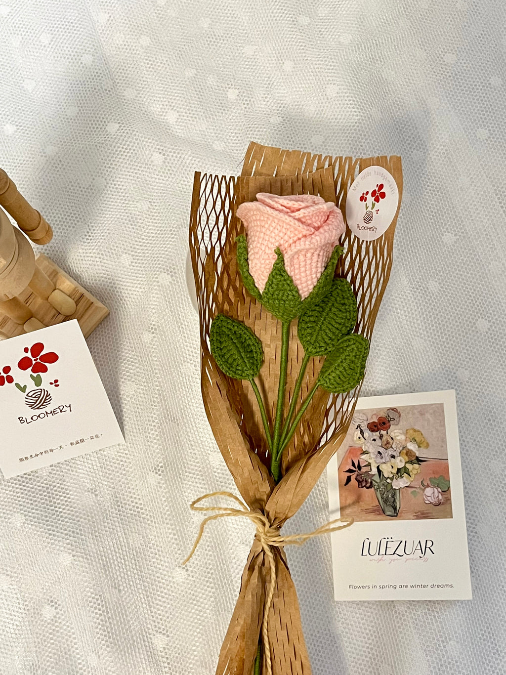 Gehaakte roos-Een zachte roos die altijd blijft