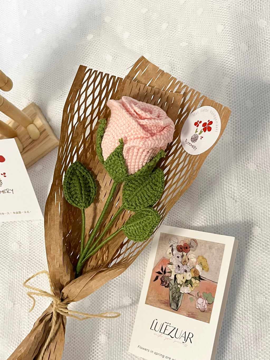 Gehaakte roos-Een zachte roos die altijd blijft