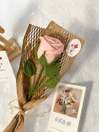 Gehaakte roos-Een zachte roos die altijd blijft