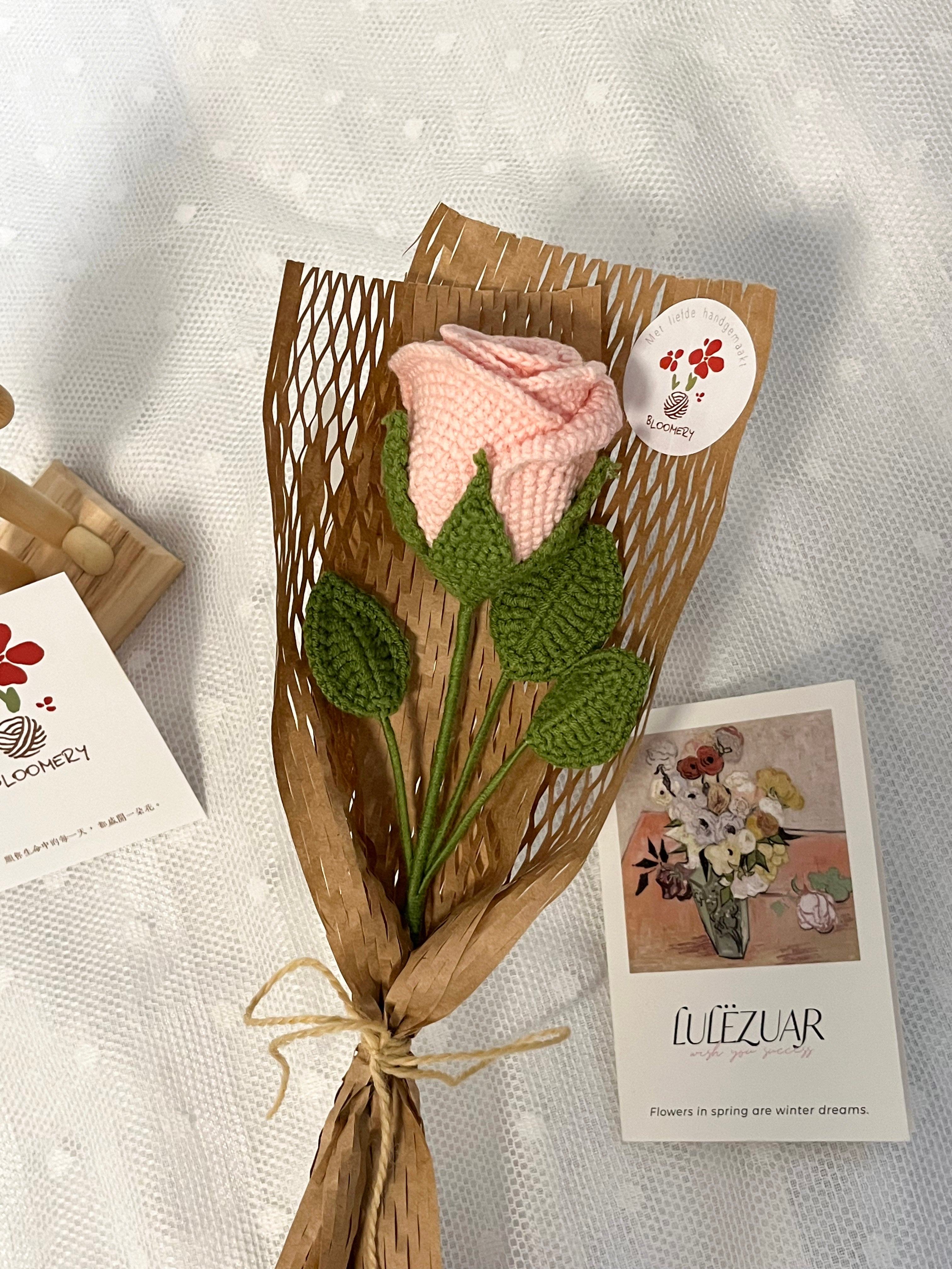 Gehaakte roos-Een zachte roos die altijd blijft