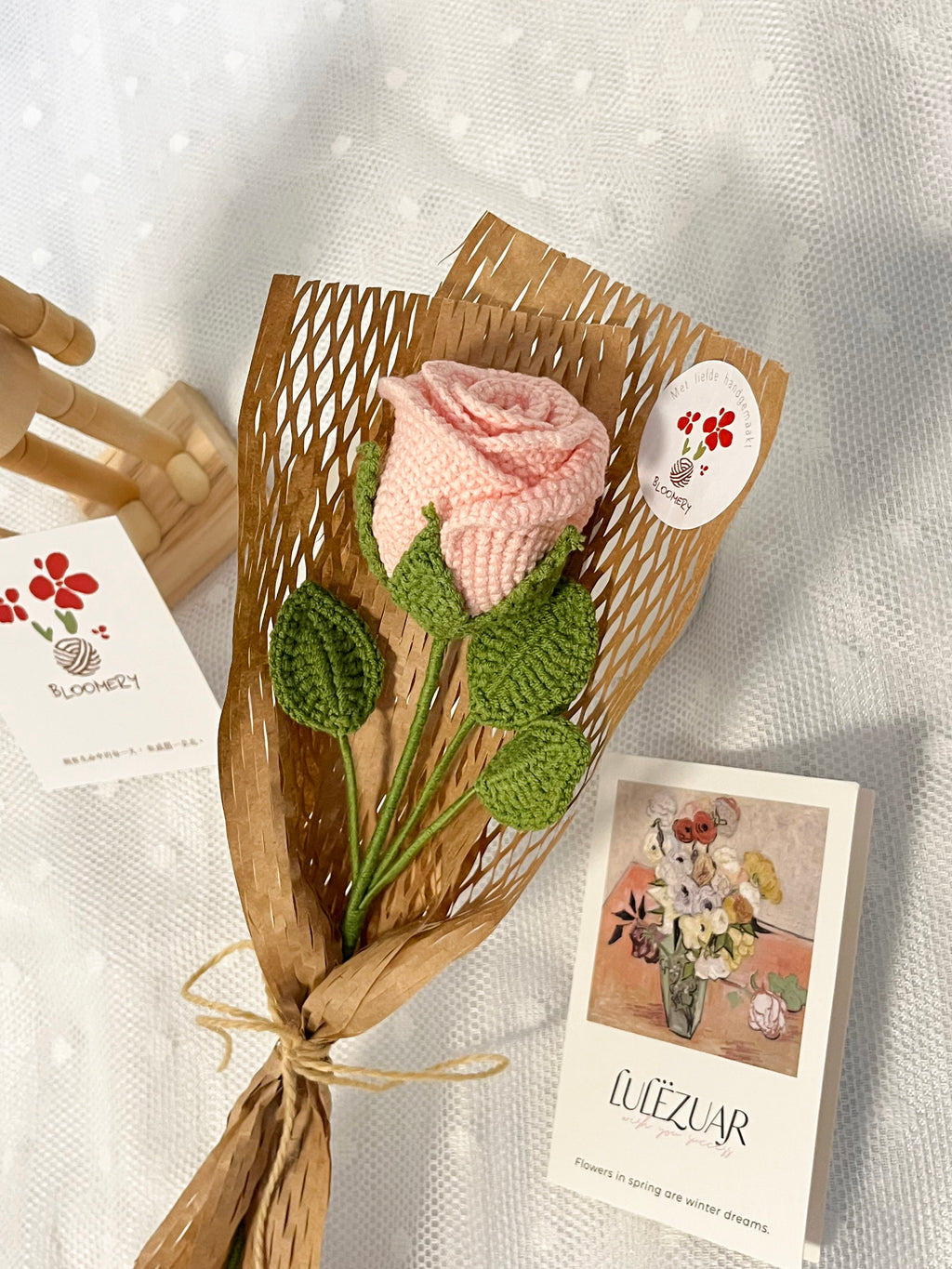 Gehaakte roos-Een zachte roos die altijd blijft