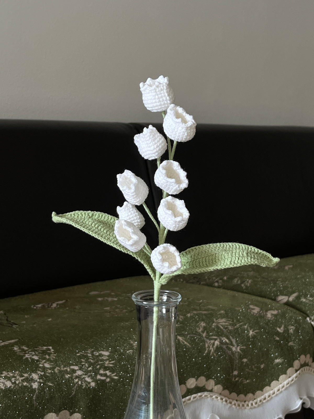 Handgemaakte Gehaakte Lelietje-van-dalen | Gehaakte Bloem | Eeuwige Bloem | Woondecoratie & Cadeau