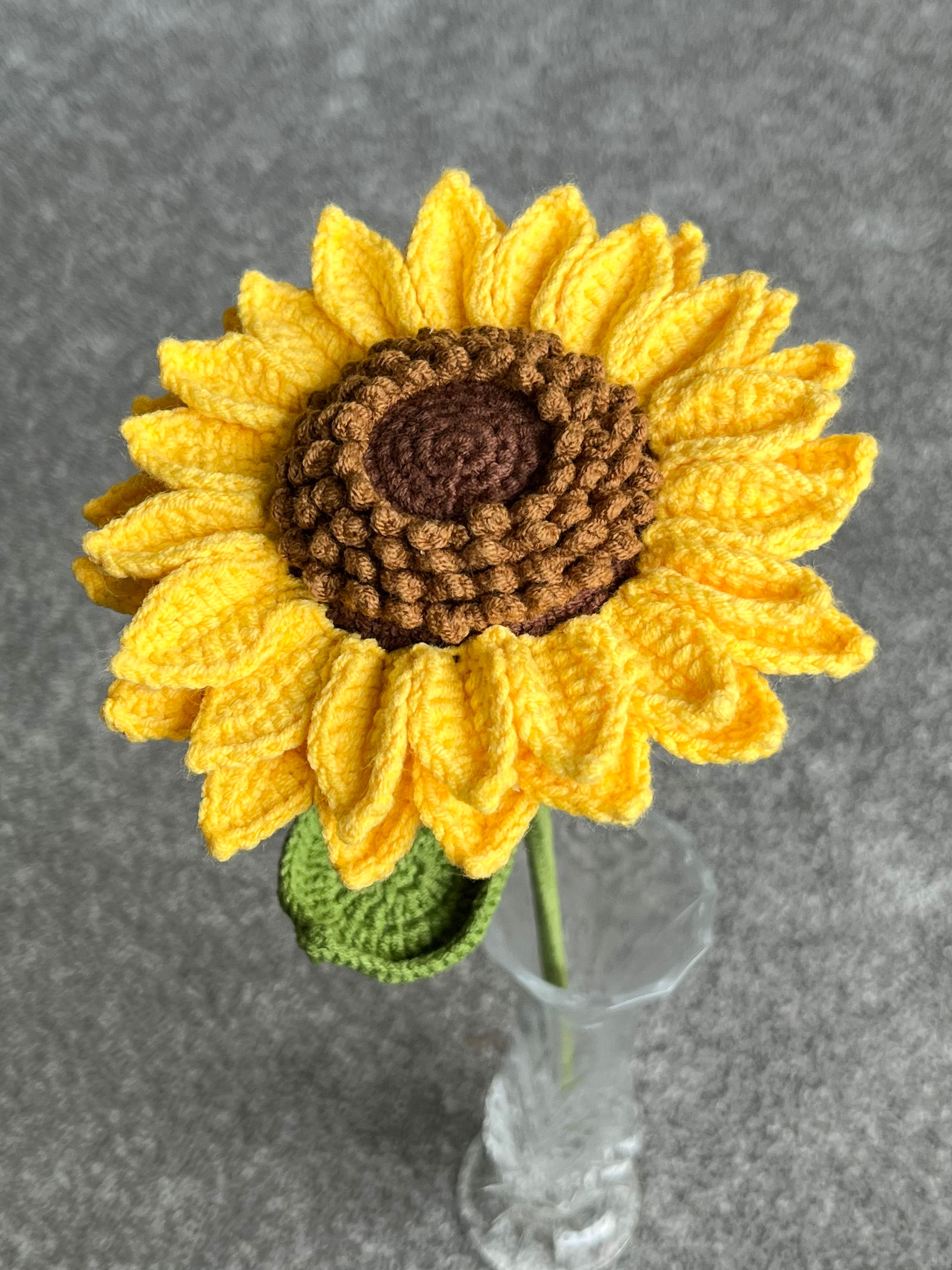 Handgehaakte zonnebloem