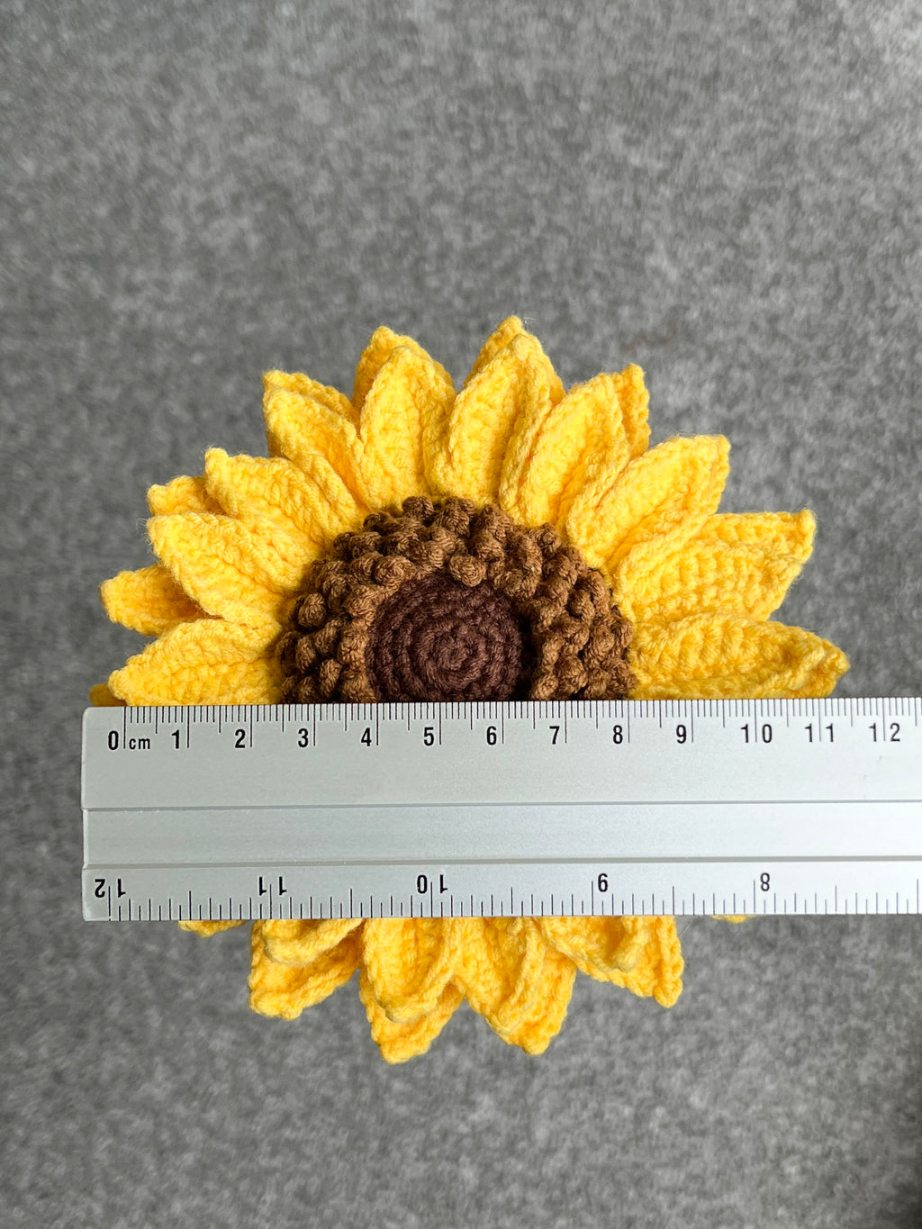 Handgehaakte zonnebloem