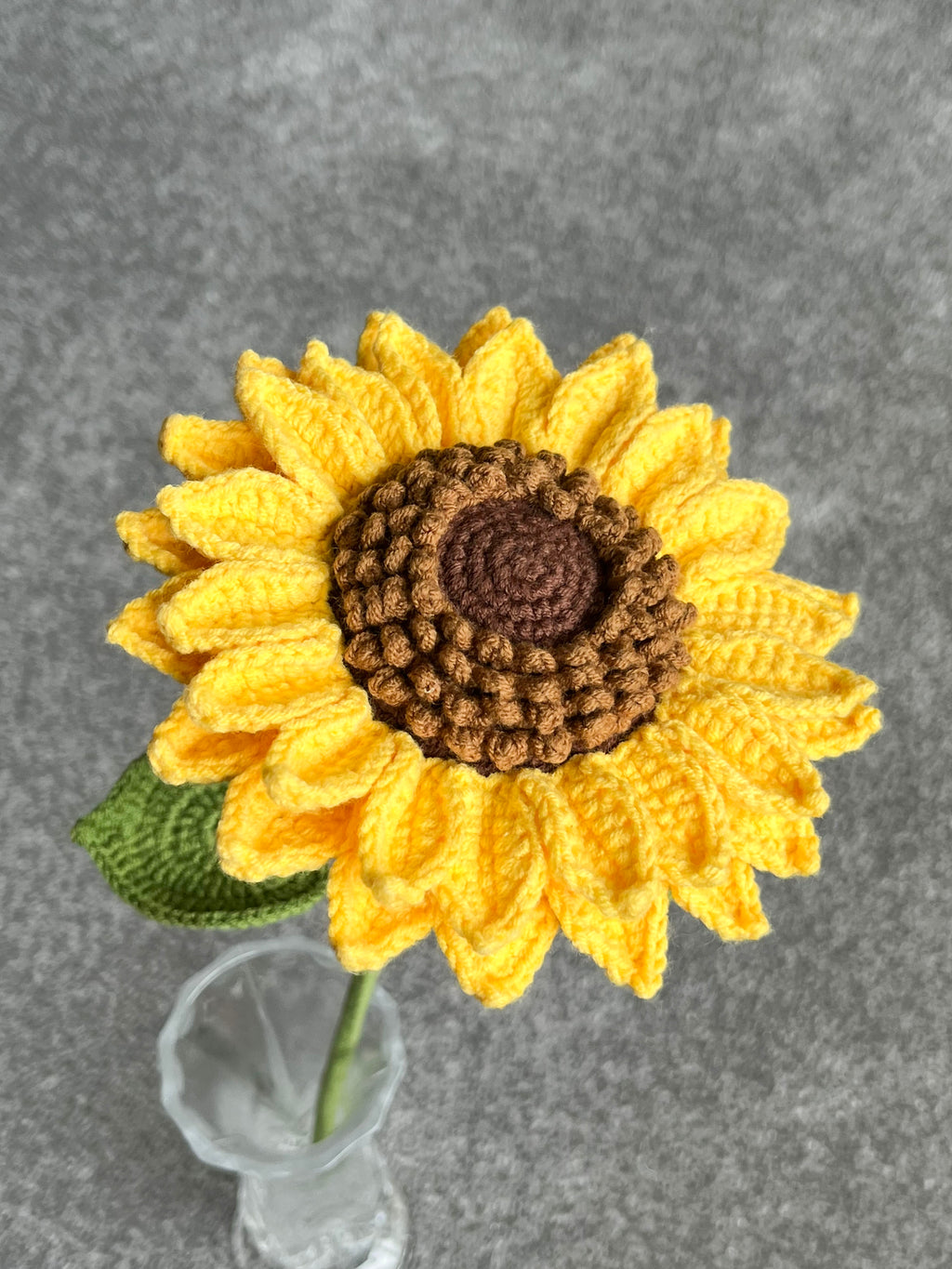 Handgehaakte zonnebloem