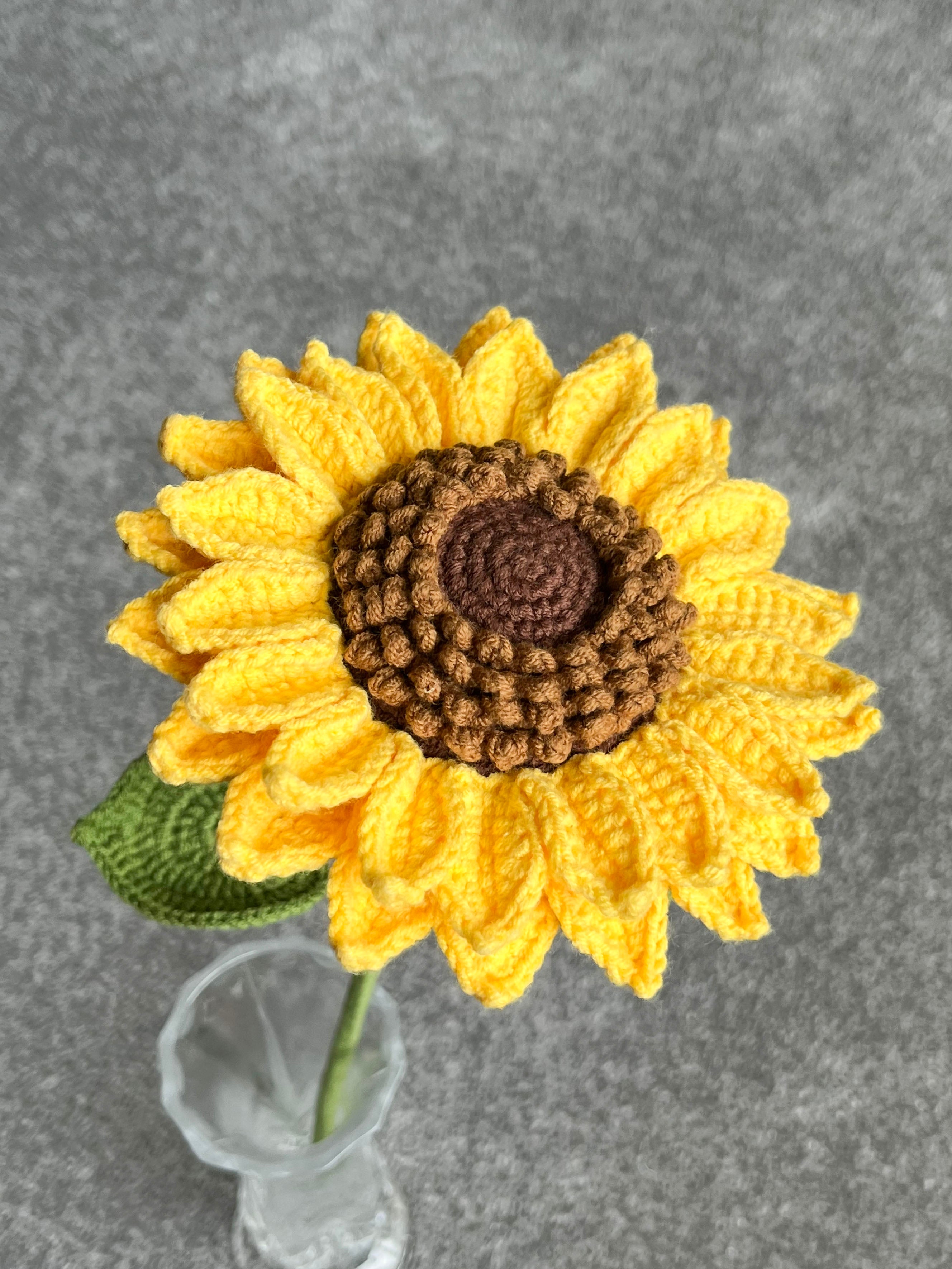 Handgehaakte zonnebloem