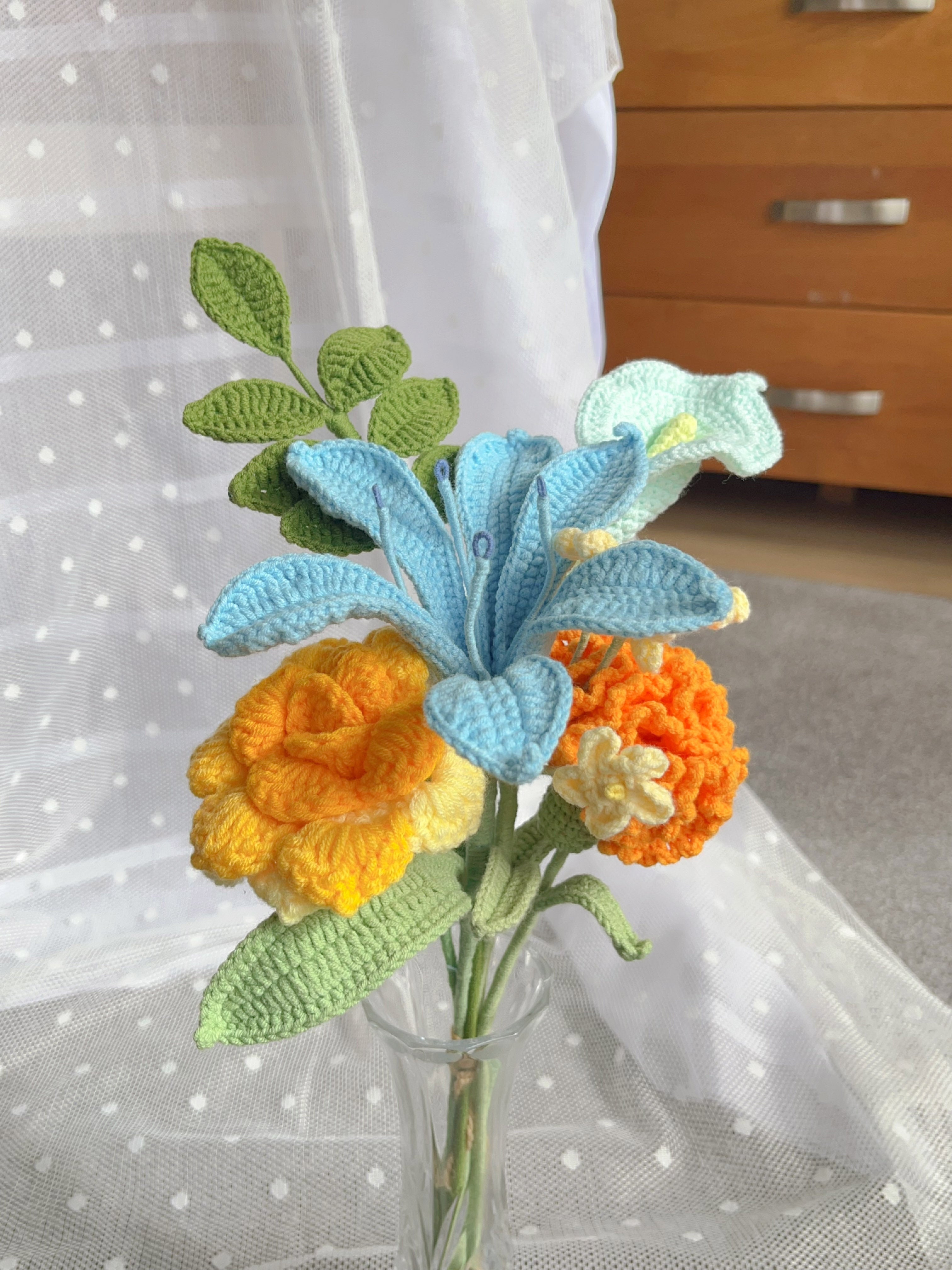 Handgehaakt bloemenboeket – kleurrijk & vrolijk