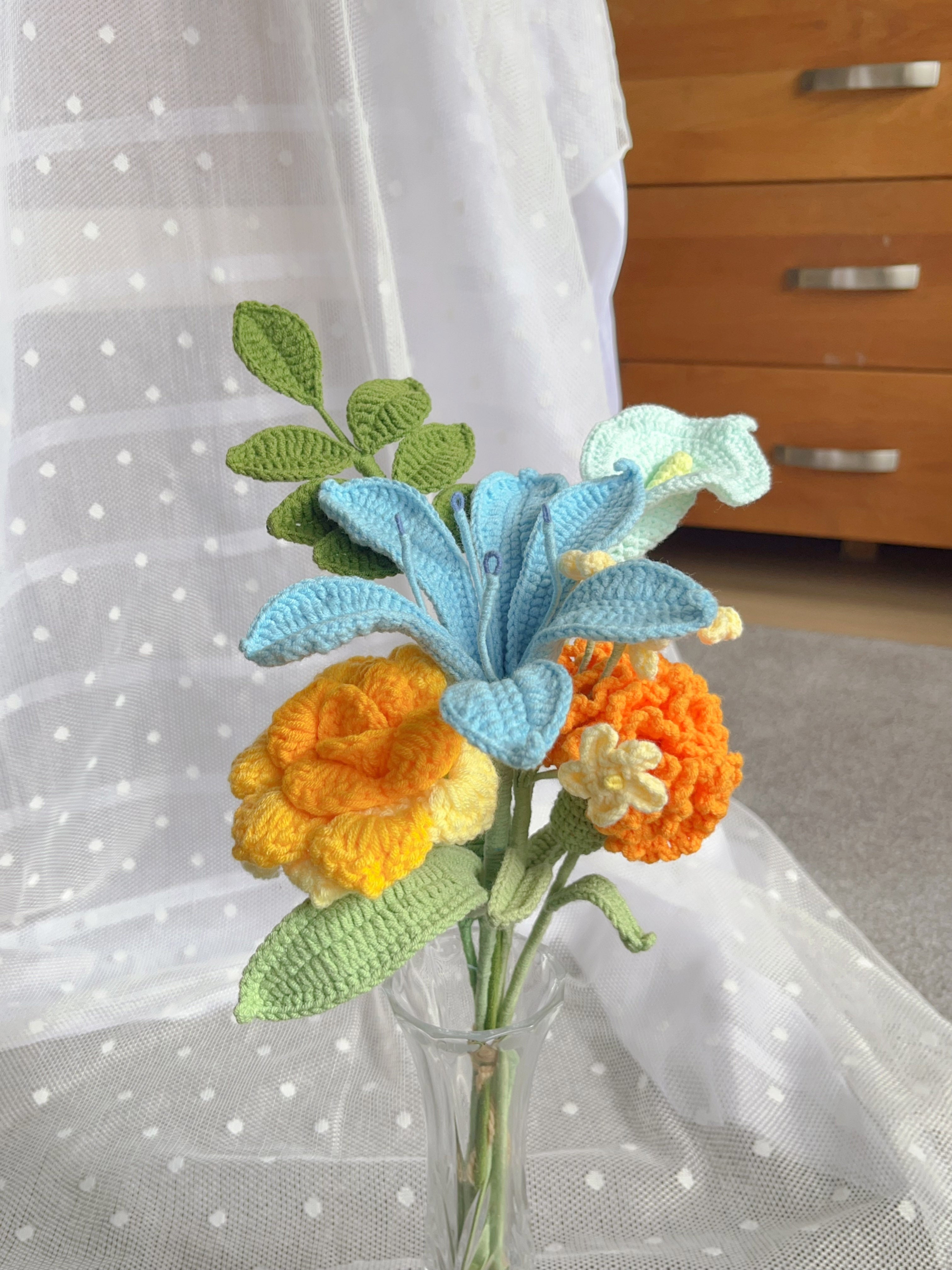 Handgehaakt bloemenboeket – kleurrijk & vrolijk