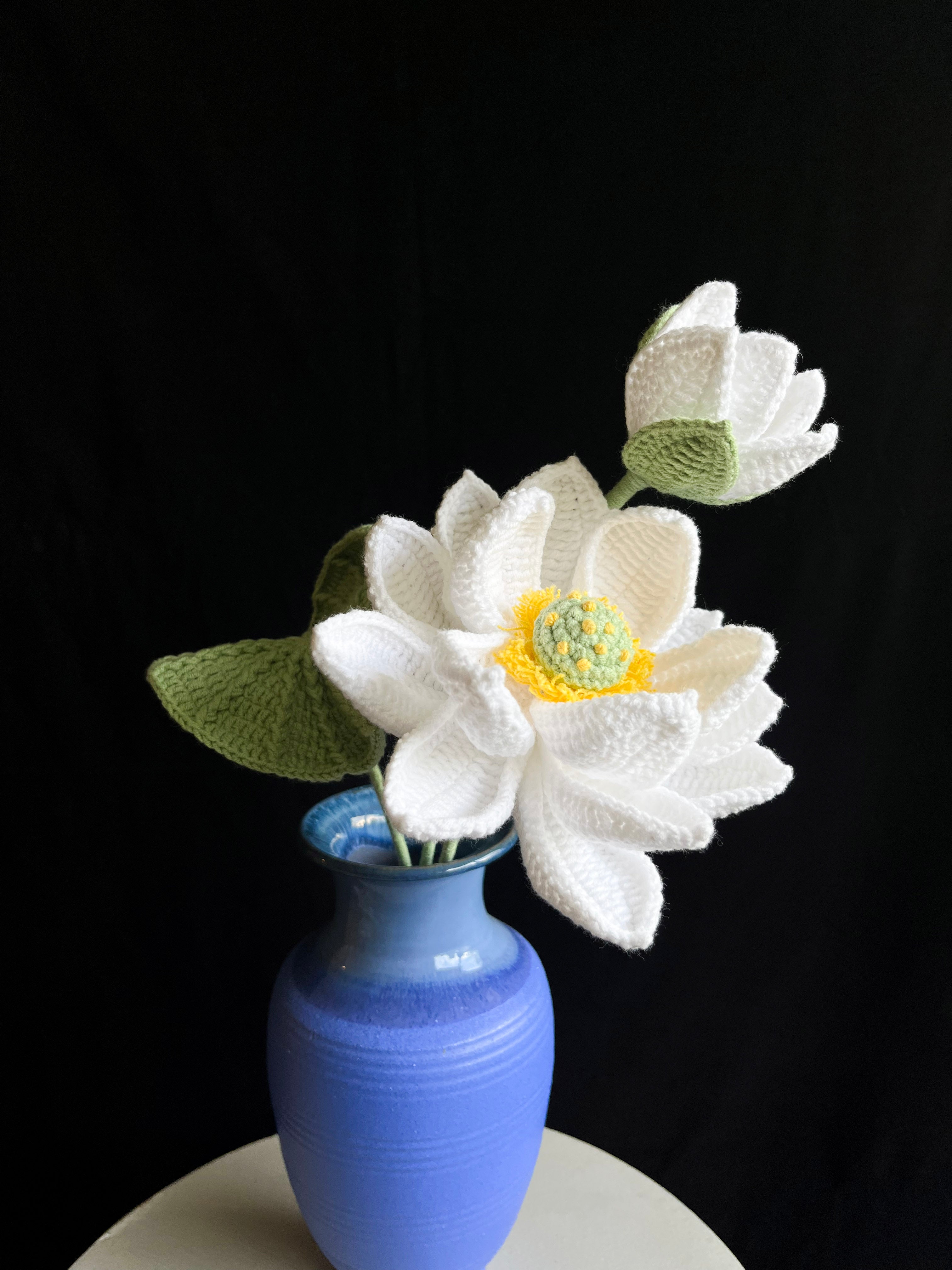 Handgehaakte lotusbloem – elegant & rustgevend