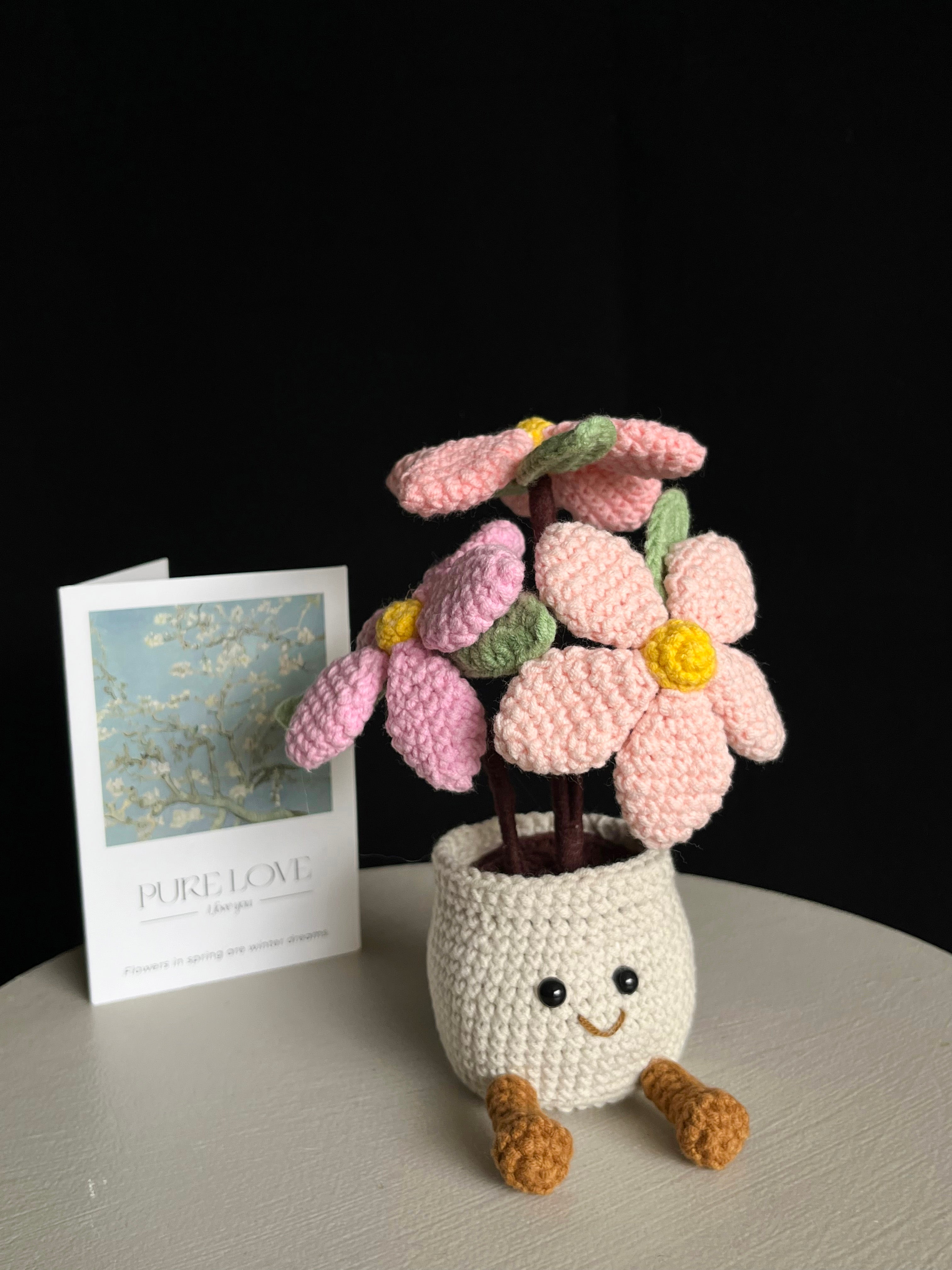 🌸 Gehaakte Bloempot met Bloemen – Schattige Handgemaakte Decoratie
