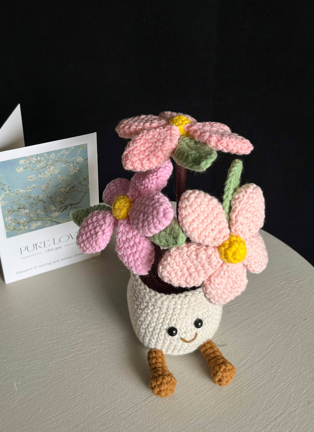 🌸 Gehaakte Bloempot met Bloemen – Schattige Handgemaakte Decoratie