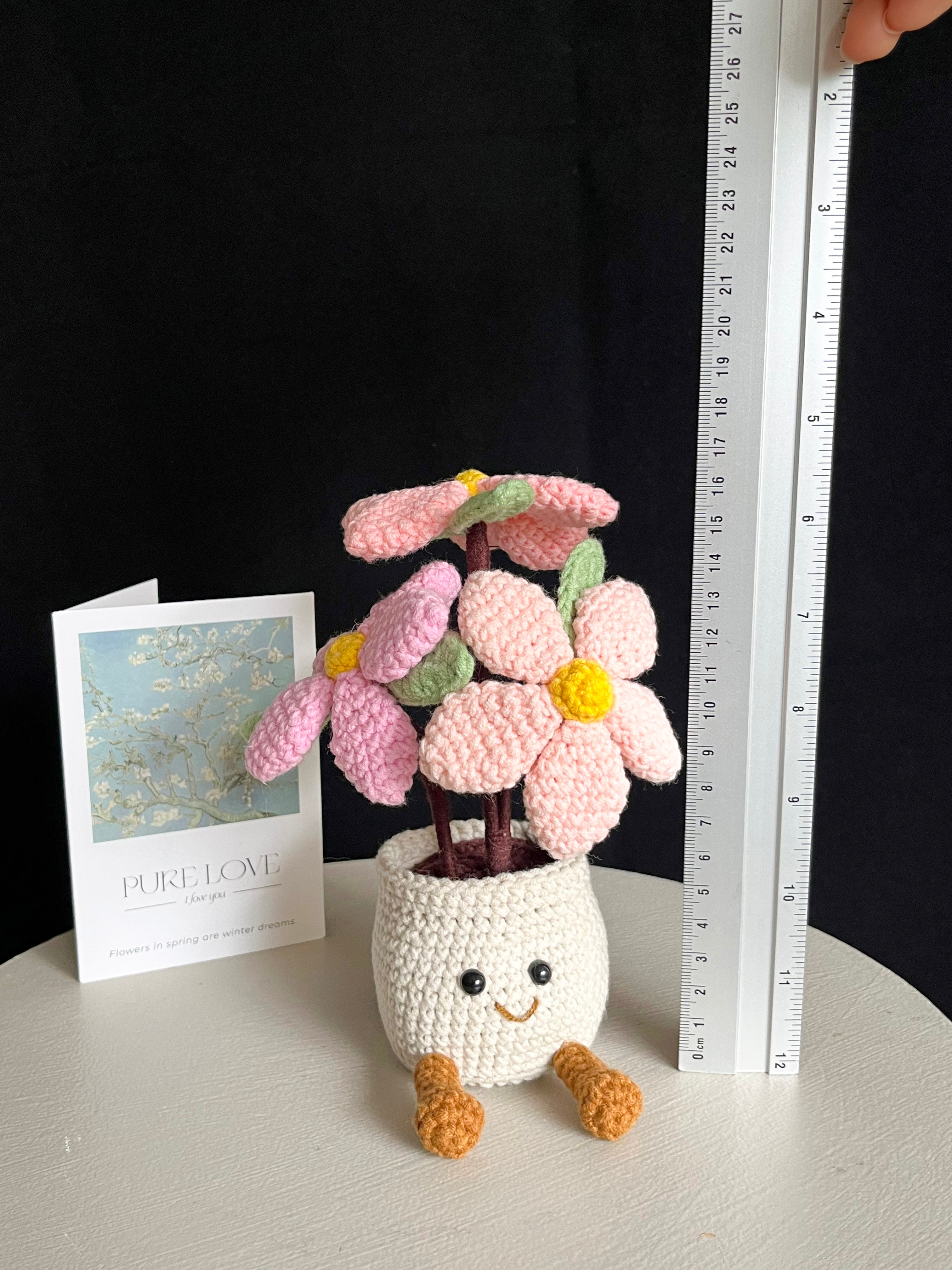 🌸 Gehaakte Bloempot met Bloemen – Schattige Handgemaakte Decoratie