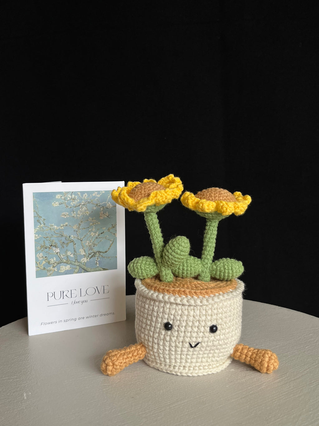 🌻 Gehaakte Zonnebloem Bloempot – Handgemaakte Decoratie