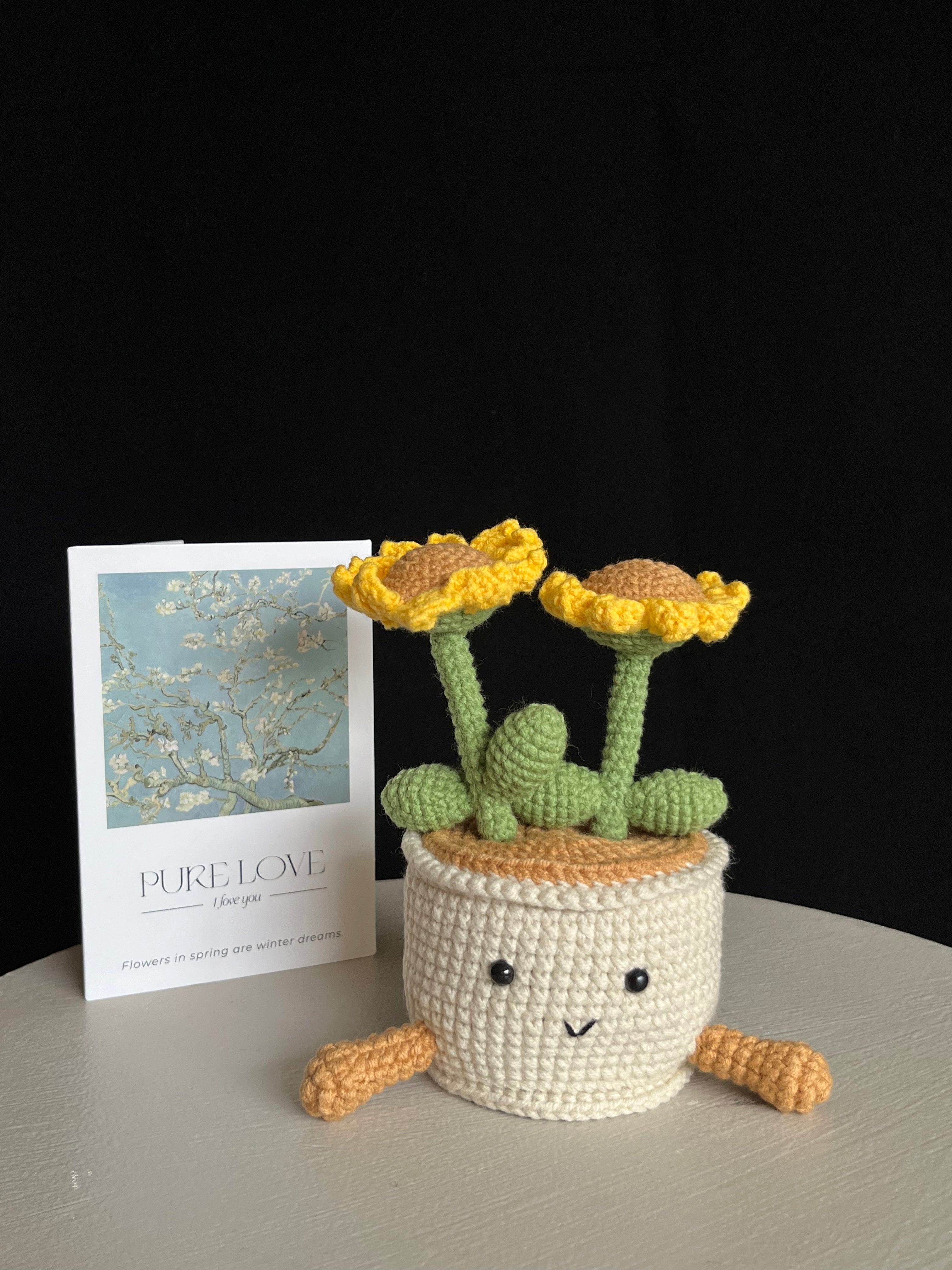 🌻 Gehaakte Zonnebloem Bloempot – Handgemaakte Decoratie