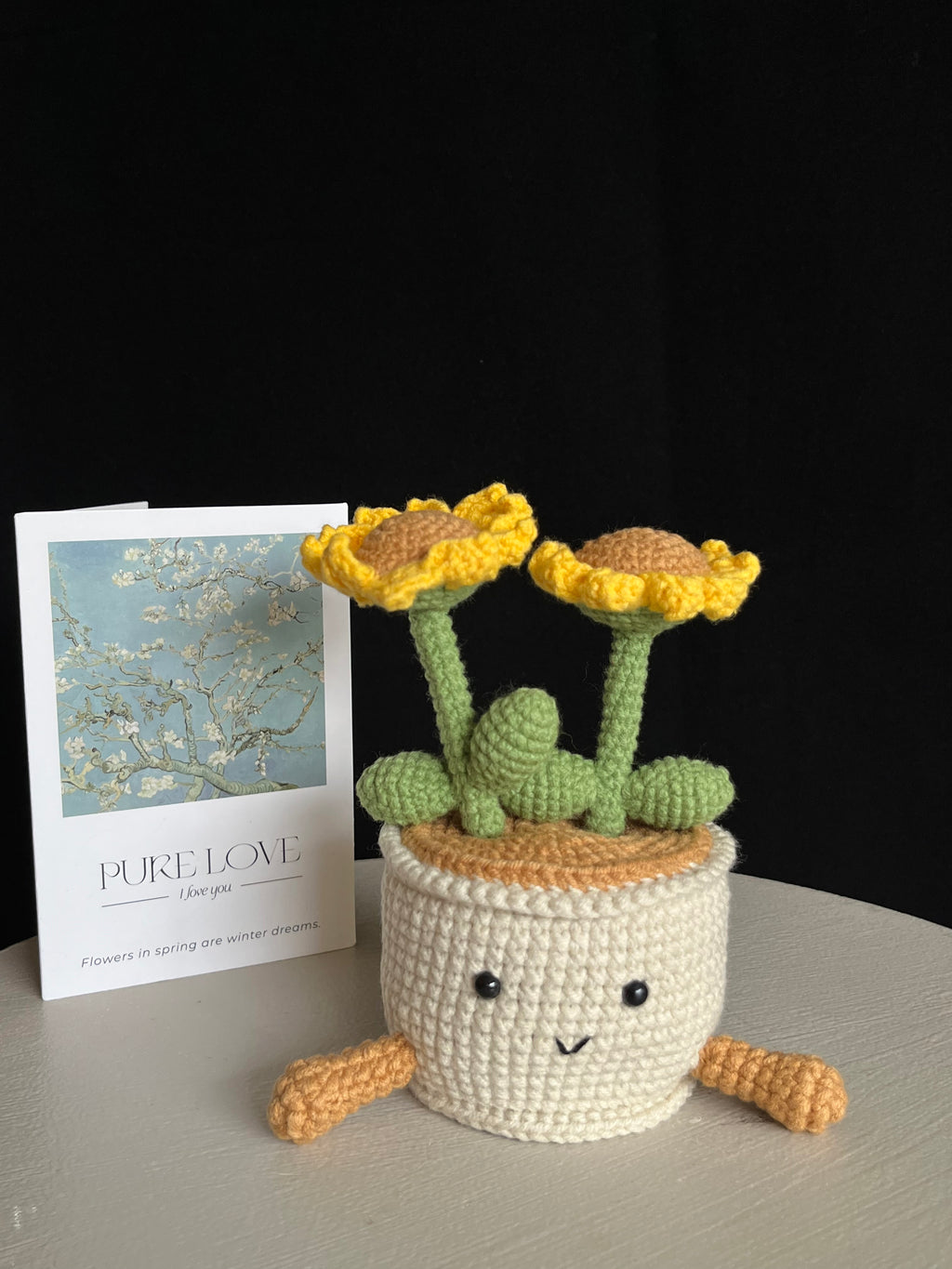 🌻 Gehaakte Zonnebloem Bloempot – Handgemaakte Decoratie
