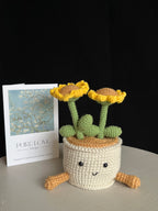 🌻 Gehaakte Zonnebloem Bloempot – Handgemaakte Decoratie