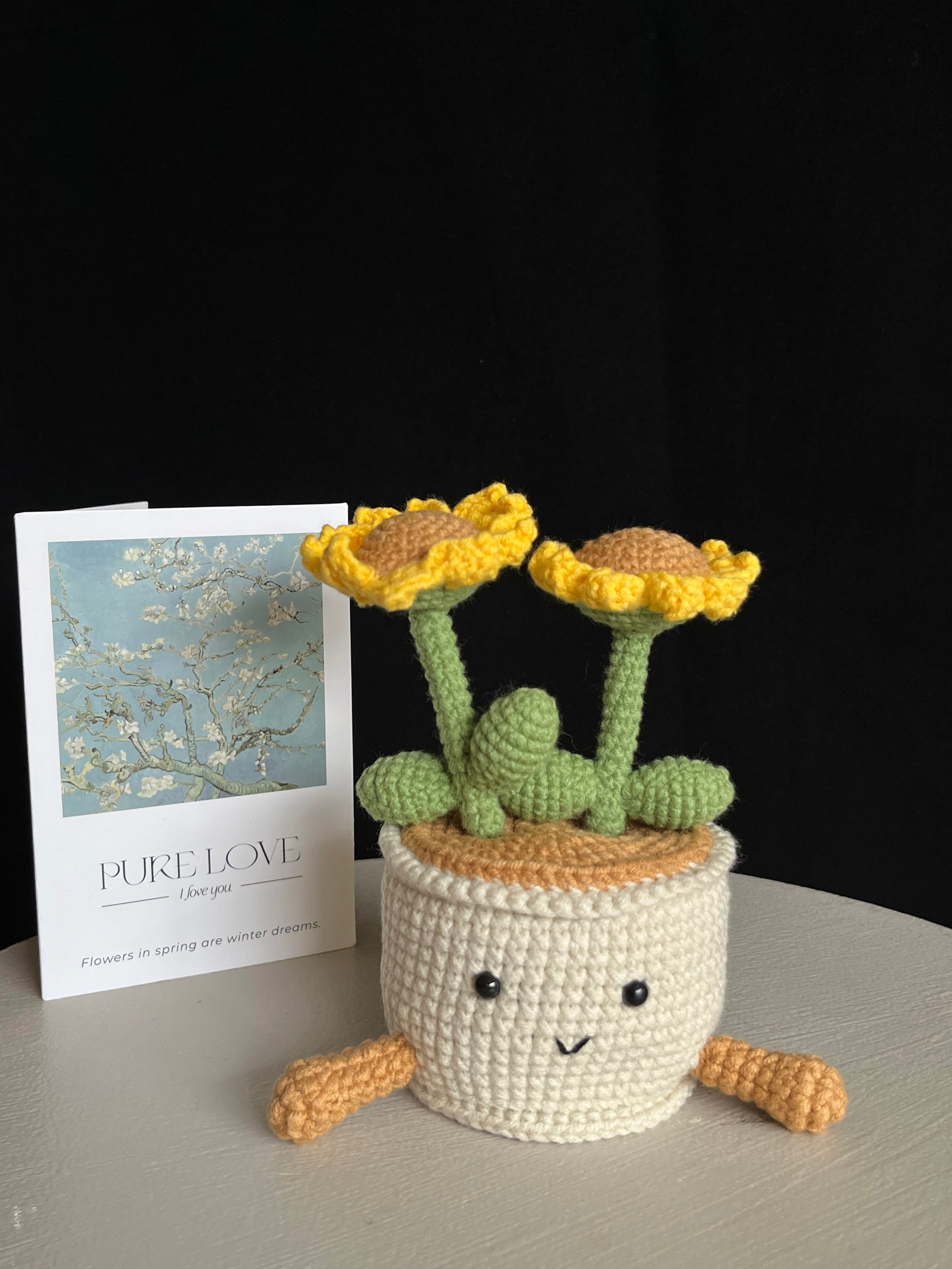 🌻 Gehaakte Zonnebloem Bloempot – Handgemaakte Decoratie