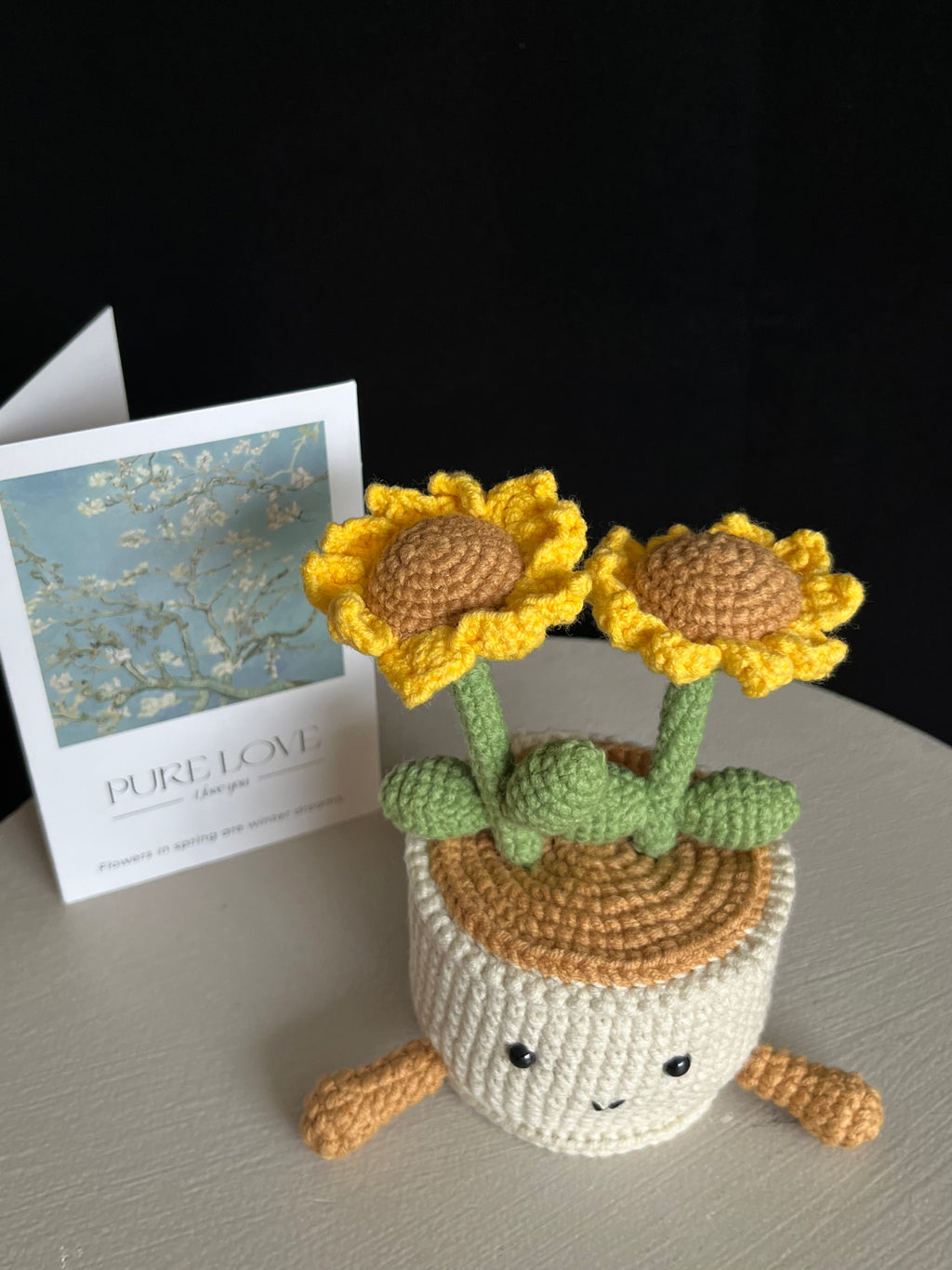 🌻 Gehaakte Zonnebloem Bloempot – Handgemaakte Decoratie