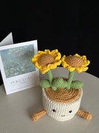 🌻 Gehaakte Zonnebloem Bloempot – Handgemaakte Decoratie