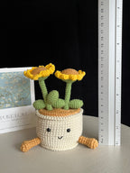 🌻 Gehaakte Zonnebloem Bloempot – Handgemaakte Decoratie