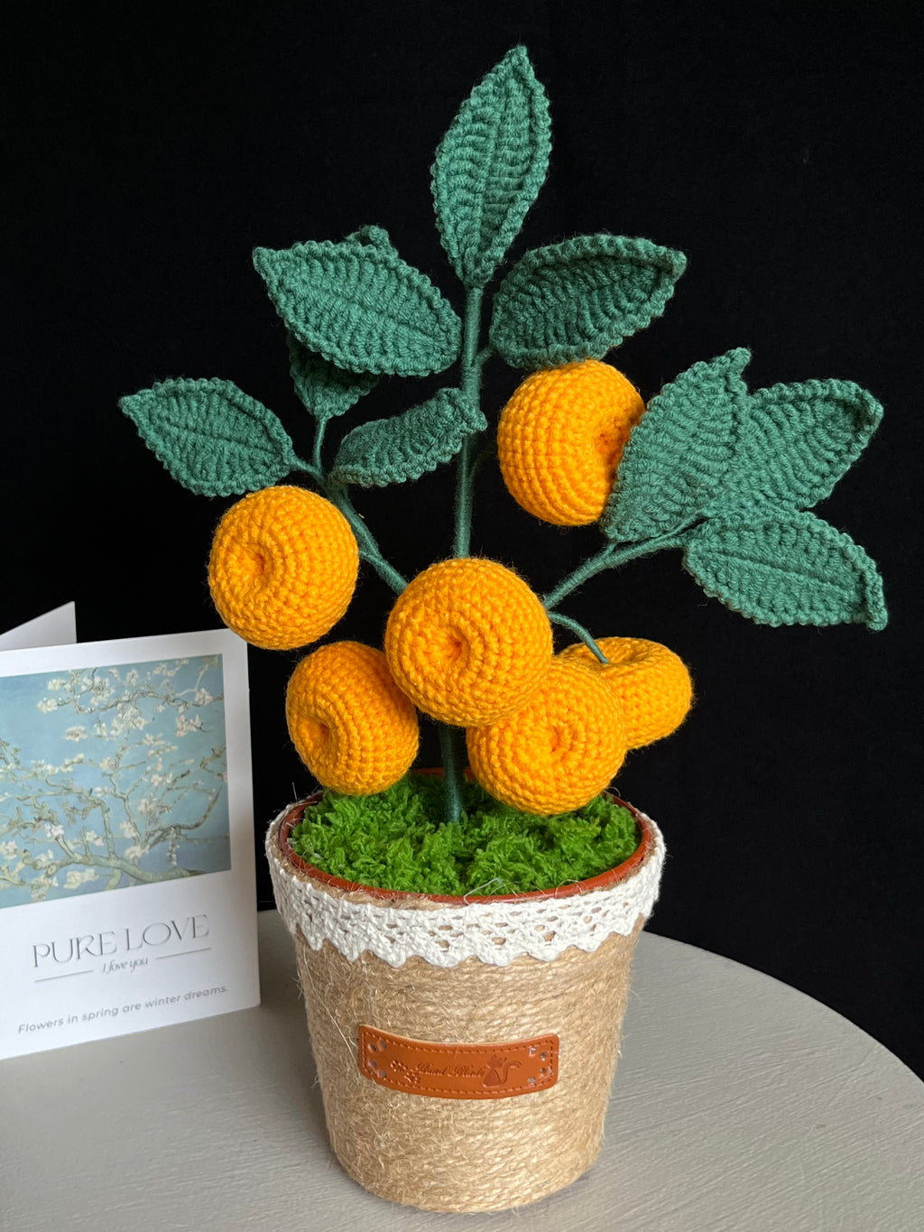 🍊 Gehaakte Sinaasappelboom in Pot – Handgemaakte Decoratie
