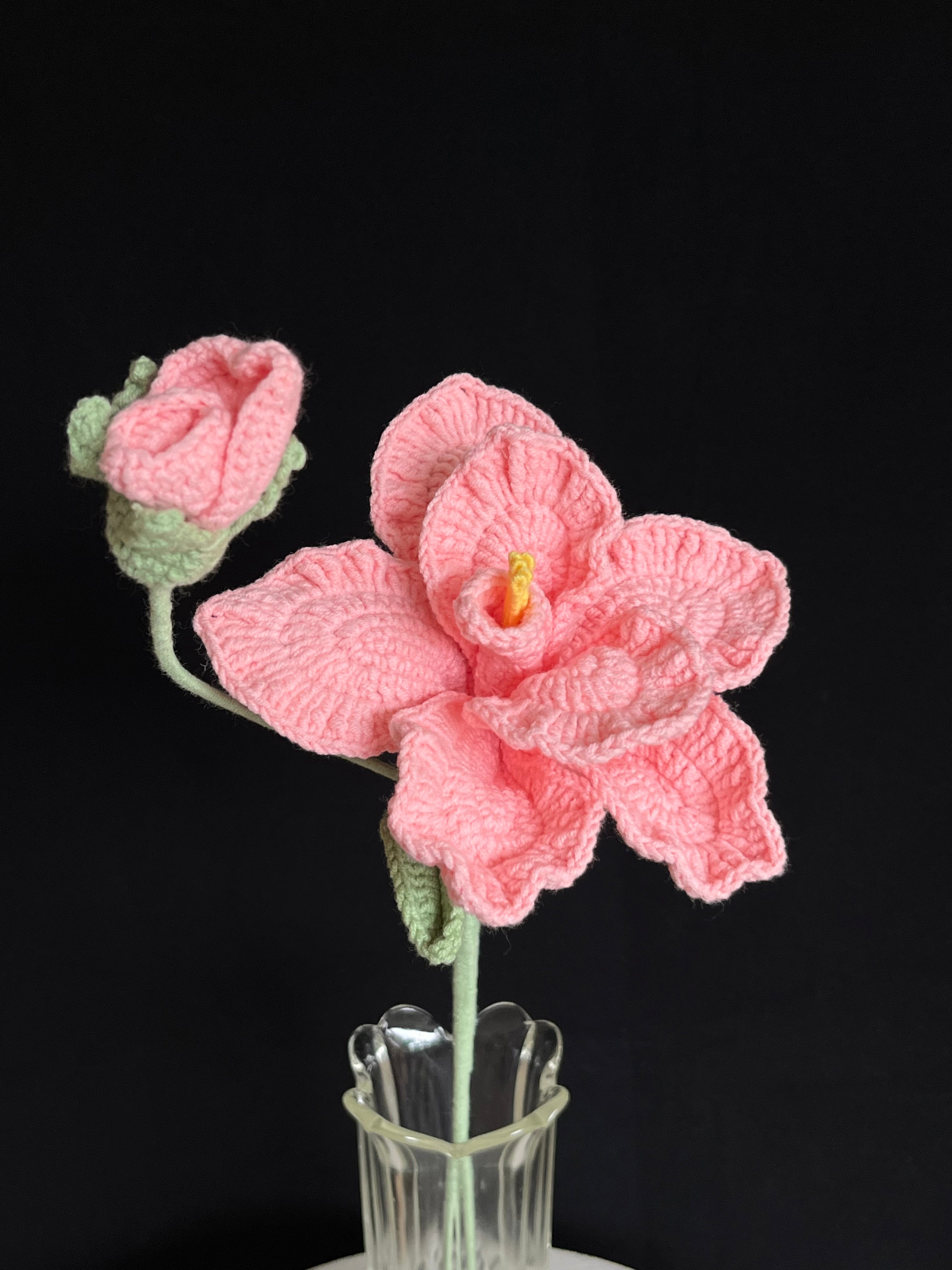 🌸 Gehaakte Roze Amaryllis – Handgemaakte Bloem die Altijd Bloeit